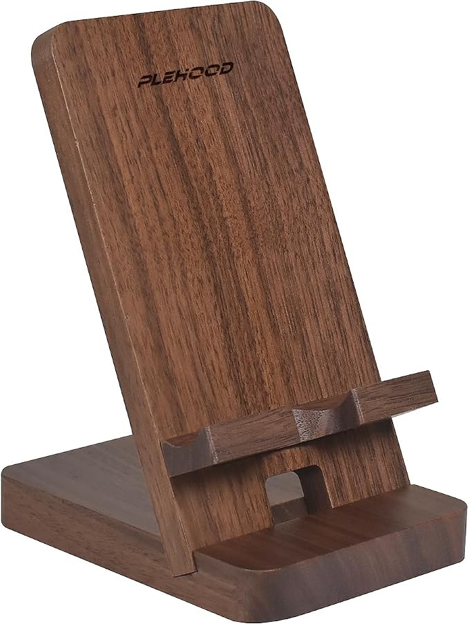 Wood Phone Stand, Desktop Wooden Phone Holder, Portable Office Phone Stand by PLEHOOD