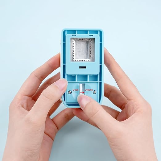 3 Pcs Paper Punch, 1X0.8 inch Rectangular Postage Stamp Punches & 1" Square - Image 7