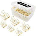DEEDYGO 20 PCS Gold Wire Binder Clips, Office School Supplies, Food Packages by DEEDYGO