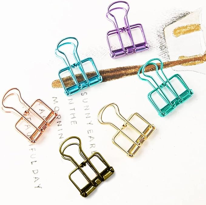 Hollow Out Bronze 3/4 Inch Micro Binder Clips - Image 4