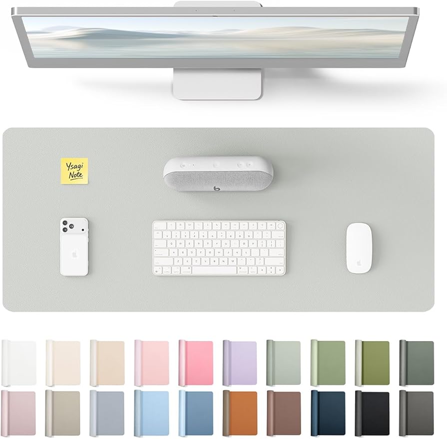 YSAGi Leather Desk Pad Protector, Office Desk Mat, Large Mouse Pad, Non-Slip PU by YSAGi