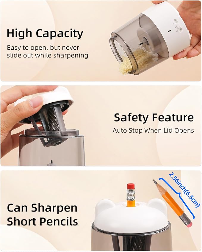 ZMOL Colored Pencil Sharpener, Rechargeable Electric Pencil Sharpener, Auto Stop - Image 9