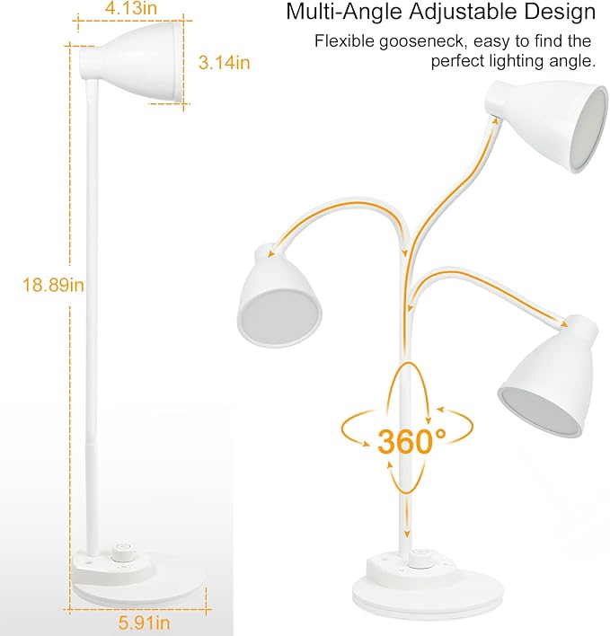 BOHON LED Desk Lamp with USB Charging Port, 3 Color Modes Dimmable, Auto - Image 5