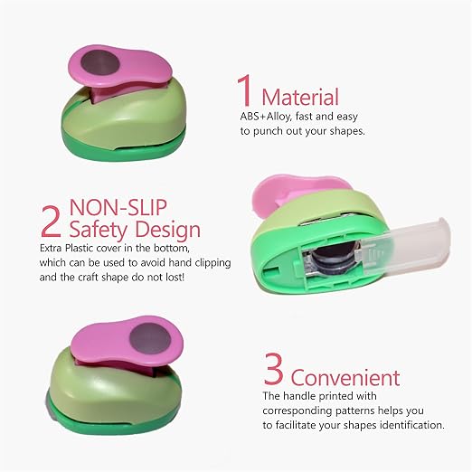 CADY Paper Punch, 3 Inch Circle Punch Large Hole Punch Paper Circles Craft - Image 4