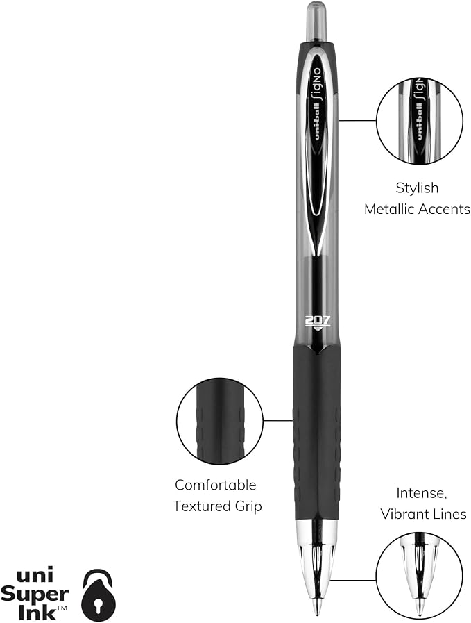 Uni-Ball 207 Retractable Gel Pens, Medium Point - Image 2