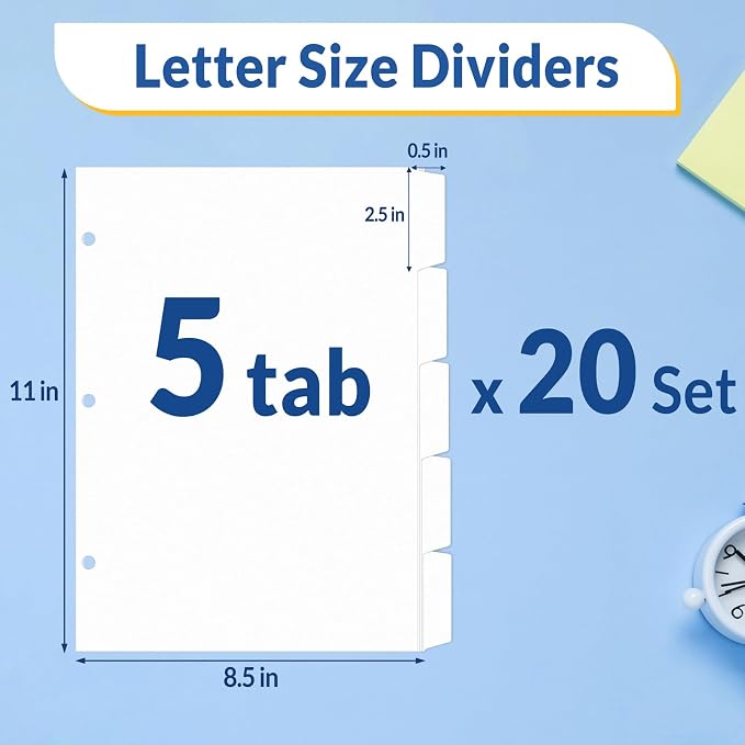 SUNEE Binder Dividers with Tabs - Image 2