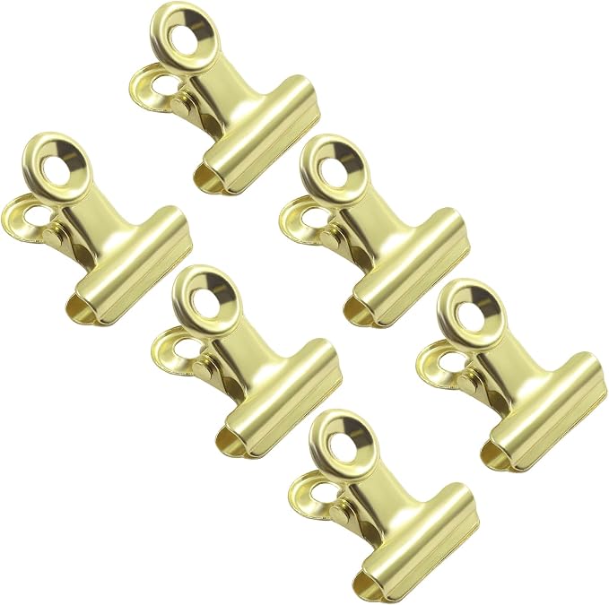50 Pack Antique Gold Bulldog Clips - 22mm Small Metal Paper Clips Clamps - Image 2