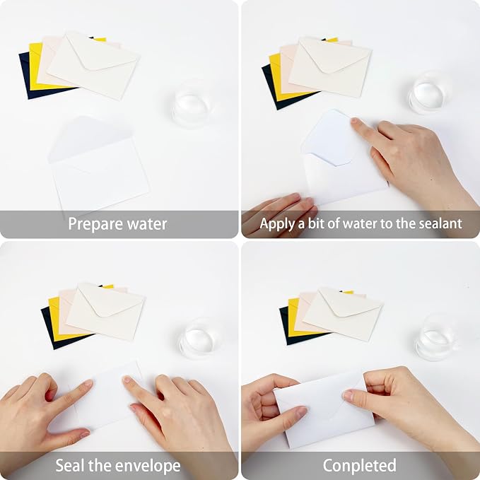 100 Pack Mini Pearl Pink Envelopes, 4 x 2.75" Shimmer Gift Card Envelopes - Image 3
