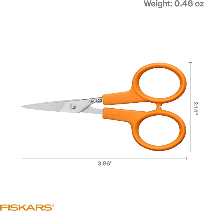 Fiskars 4" Orange-Handled No. 4 Straight Detail Scissors, Precision Stainless - Image 5