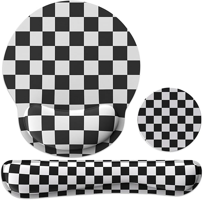 Ergonomic Mouse Pad with Wrist Rest and Keyboard Wrist Rest, Mousepad and by GJGOO