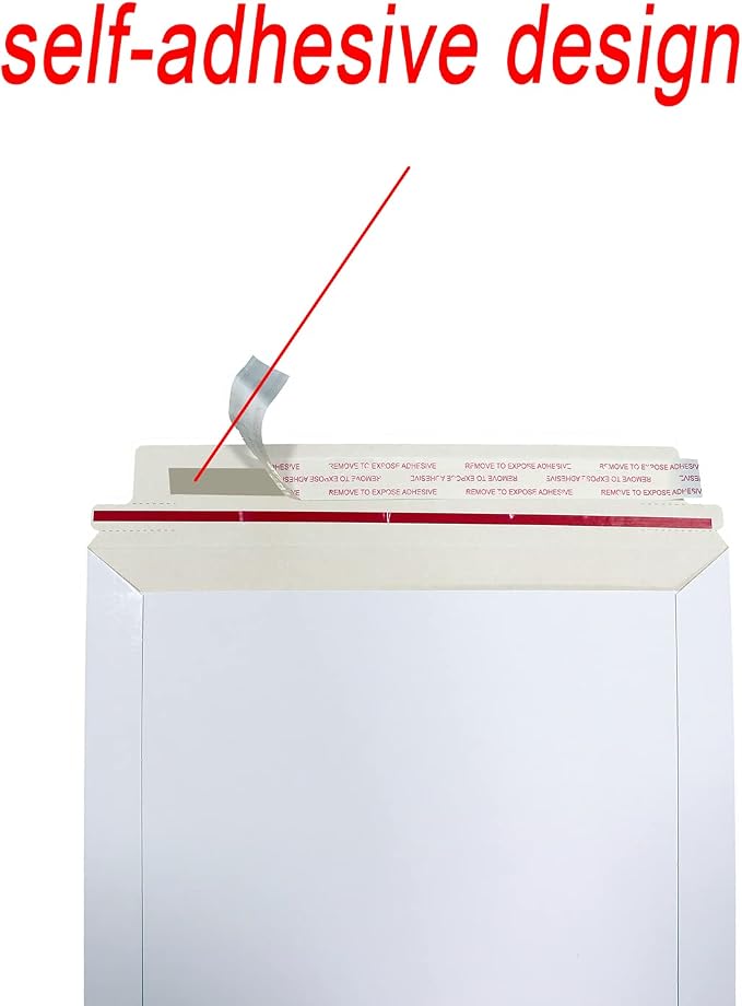 Bonfasvo Rigid Mailers 30 Pack 10 x 13.5 inches White Self Seal Stay Flat Bulk - Image 4