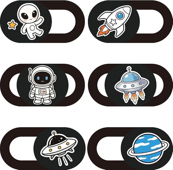 6Pcs 6 Styles Alien Spaceship Cute Laptop Camera Cover Privacy Guard Accessories by PRESSINART