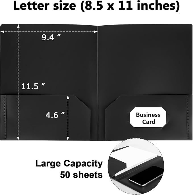 HABGP 6 Pack Black File Folders - Image 2