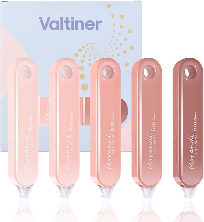 5-Piece Correction Tapes, Aesthetic Cute White Pull Out Tape, Quick Dry by Valtiner
