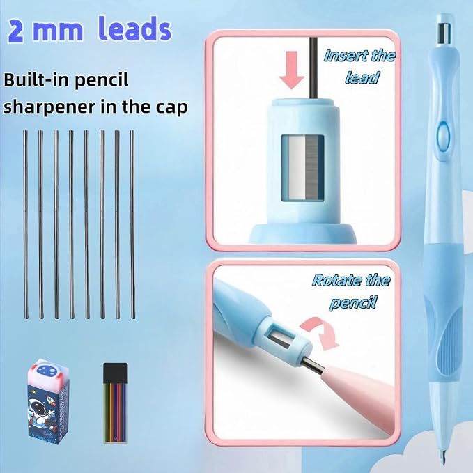 Thick Mechanical Pencil for Kids：Toddler Preschool Fat Grip 2.0mm Pencils - Image 6