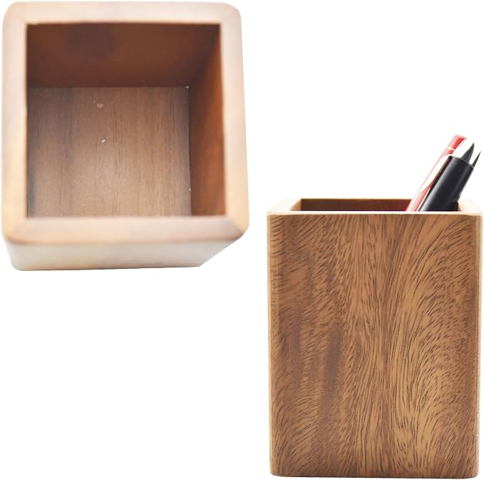 Walnut Wooden Pencil Holder Cup - Image 3