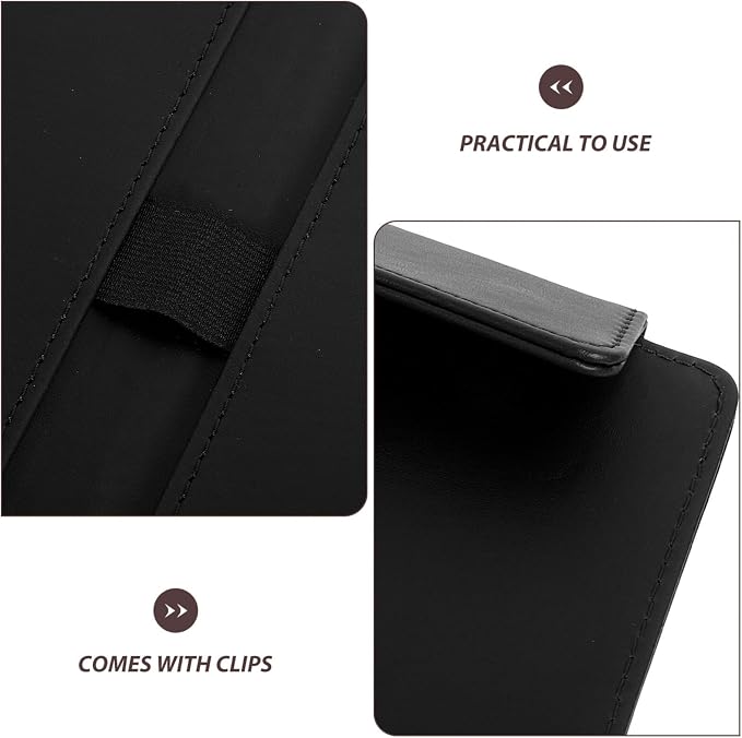 STOBOK Leather Clipboard Folder 9.05X5.90In Portable Bills Clip Board - Image 8