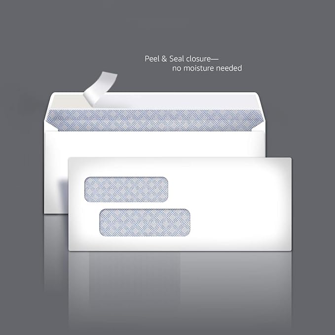 Amazon Basics #9 Security Tinted Double Window Envelopes - Image 2