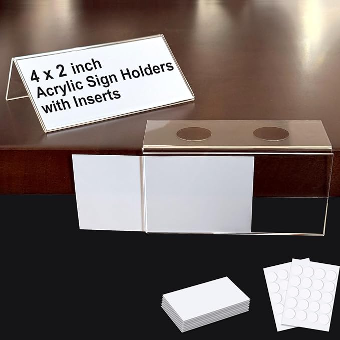 ChanQnTon L-Shape Acrylic Sign Holder, Price Tags, Food Labels by ChanQnTon