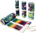 DIYOMR 24/36/72 Slots Pencil Wrap Roll Up Bag, Artist Colored Roll by DIYOMR