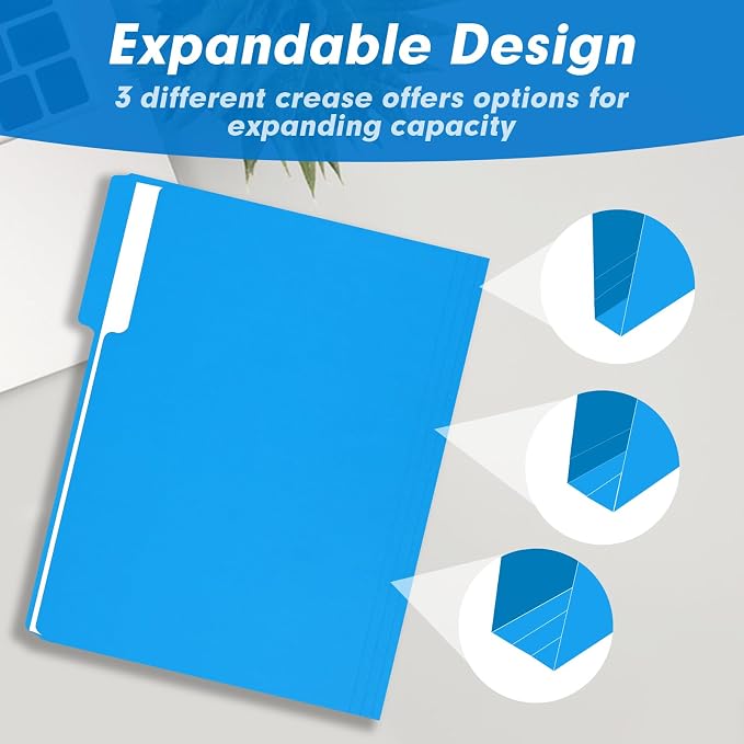 File Folder, RAZCC 150 Pack 1/3 Cut Tab Colored File Folders, File Folder - Image 5