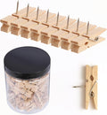 100-Pack Wooden Push Pins for Bulletin Board | Durable Cork Board Clips by ZYFOFFICE