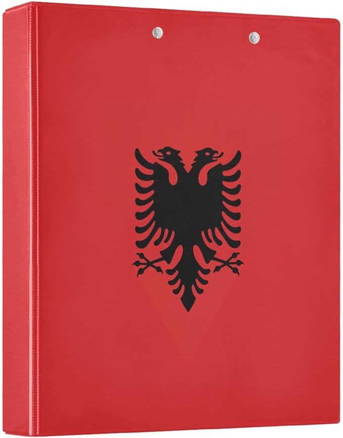 Europe Albanian Flag 3-Ring Binder, 1.5 Inch D-Ring Organizer Folder Clipboard by Unknown