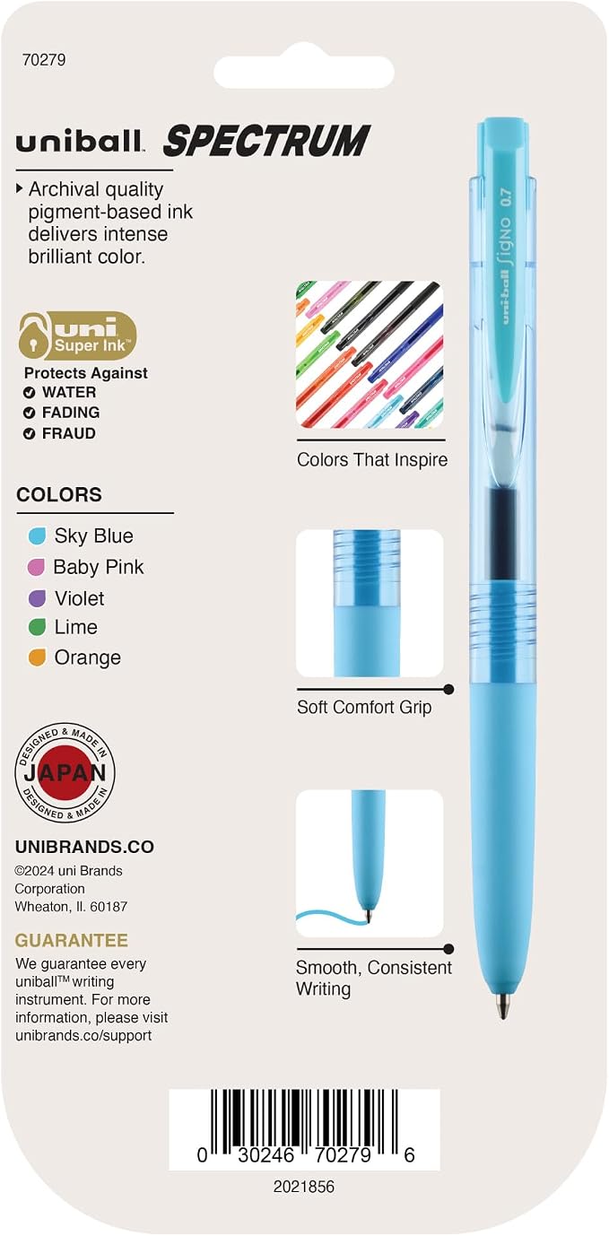 uniball Spectrum Retractable Gel Pens, Medium Point, 5 Pack - Image 7