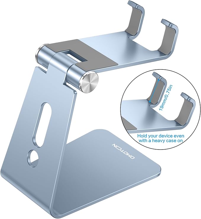 OMOTON Adjustable Cell Phone Stand, Aluminum Desktop Cellphone Stand - Image 2