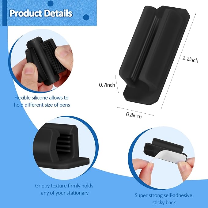 BOBOKA 20Pcs Pencil Holder for Desk, Adhesive Pen Holder for Classroom - Image 7