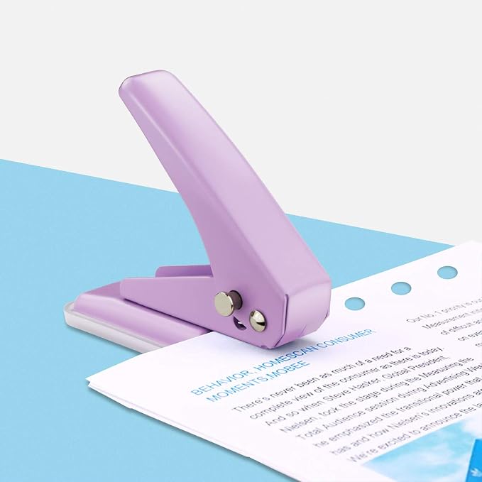 Single Hole Puncher, 1/4" Hole, 20 Sheet Capacity, 1 Pack | Metal Paper Punch - Image 6
