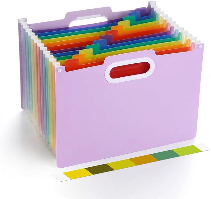 Comix Expanding File Folder, 13 Pockets Accordion File Organizer, Letter/A4 by Comix