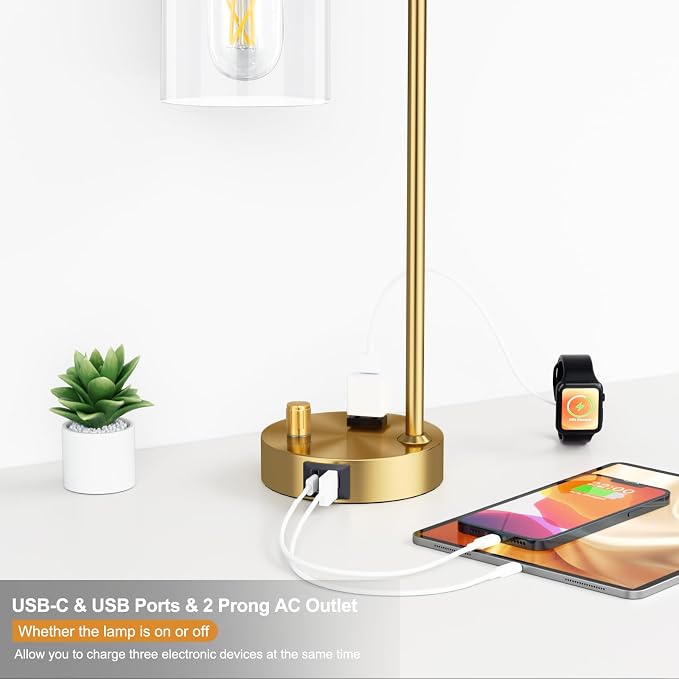 Innqoo Gold Table Lamp for Bedroom - Image 3