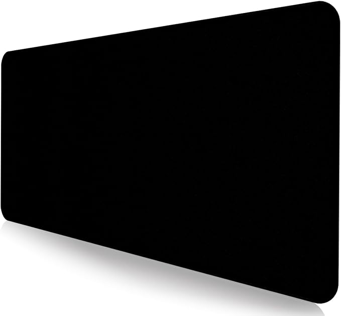 Large Black Computer Mouse Pad, Office Non Slip Gaming Desktop Keyboard Pad | by LQFIWSS
