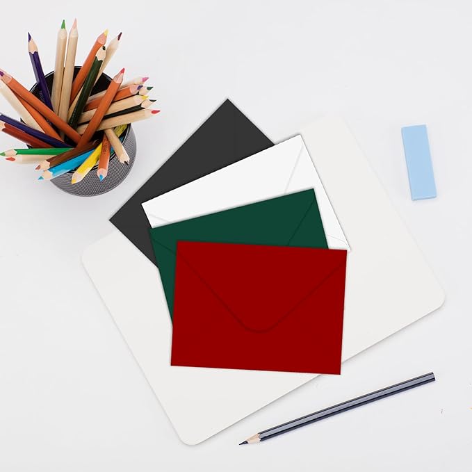 A7 Envelopes 100 Pack Black Envelopes 5x7 V-shaped Flap, Suitable - Image 6