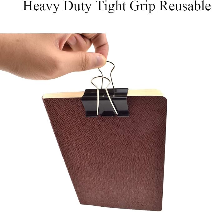 HAHIYO Binder Clips Paper Clamps Spring Steel Sturdy Large 1.97 inches Width - Image 7
