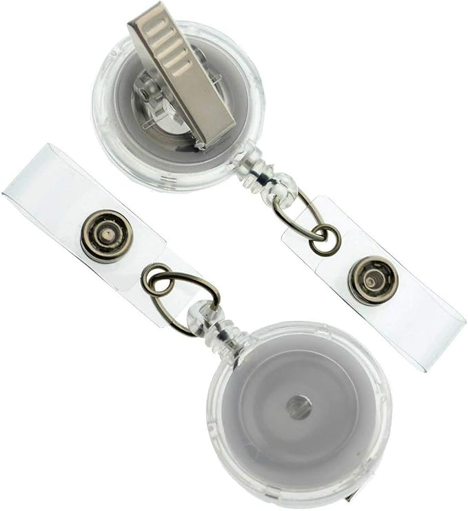 Bulk 25 Pack - Premium Clear Retractable Badge Reels by SpecialistID