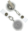 Bulk 25 Pack - Premium Clear Retractable Badge Reels by SpecialistID