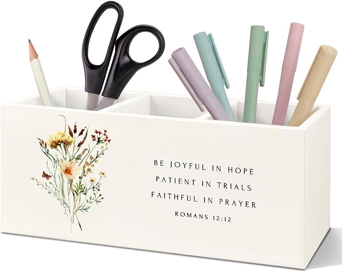 SNNDER Floral Christian Pen Holder by Unknown