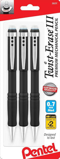 Pentel Mechanical Pencil 0.7 mm Twist Erase III, Twist Up Eraser, Pre-Loaded by PentelofAmerica