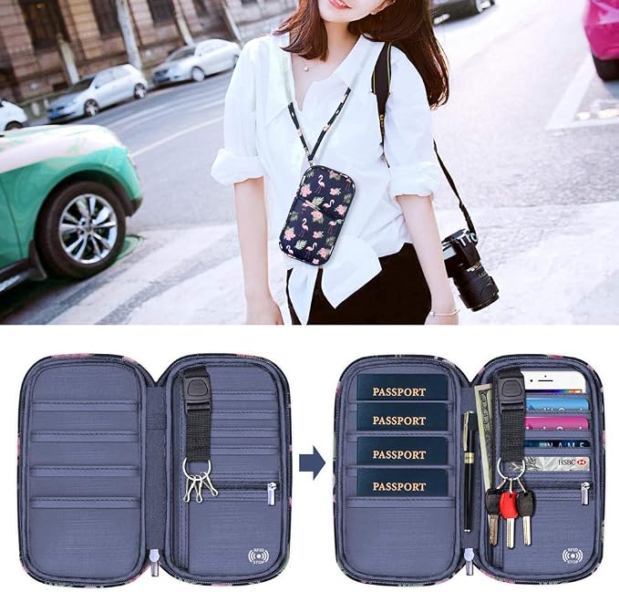 RFID Family Passport Wallet Holder Waterproof, Travel Document Organizer Credit - Image 2