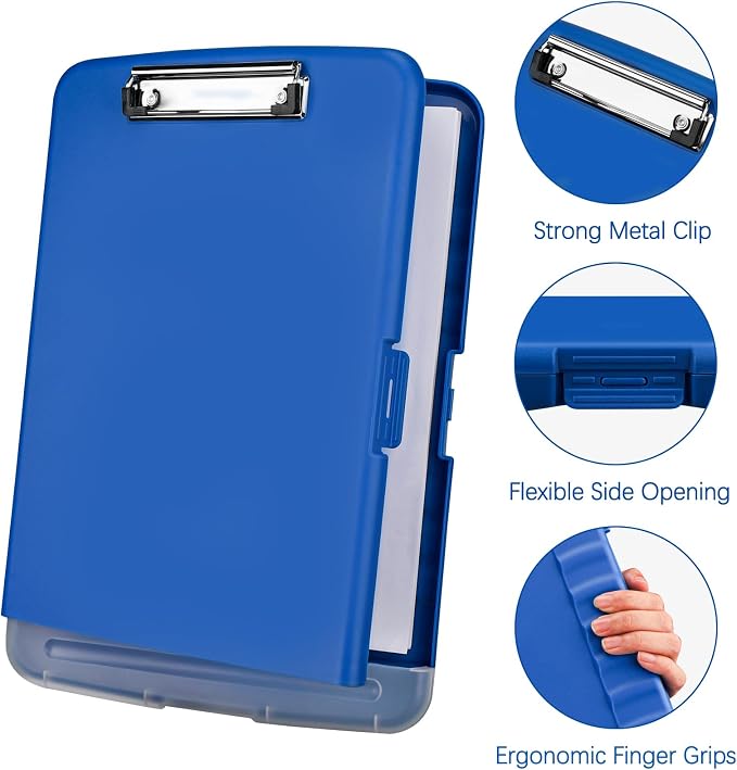 Meiikun Clipboard with Storage, Plastic Clipboards 8.5x11 with Pen Holder - Image 3