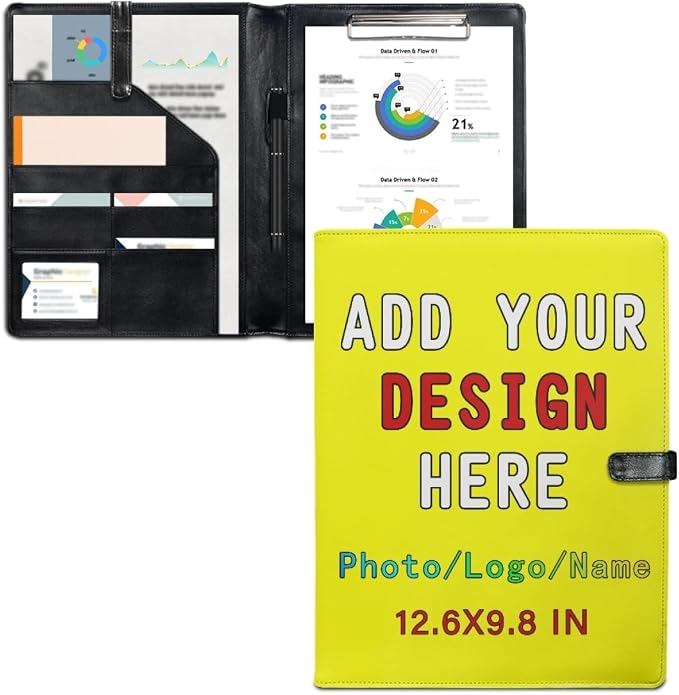 Professional Padfolio with Clipboard, Business Resume Portfolio Folder by LMPTOEI