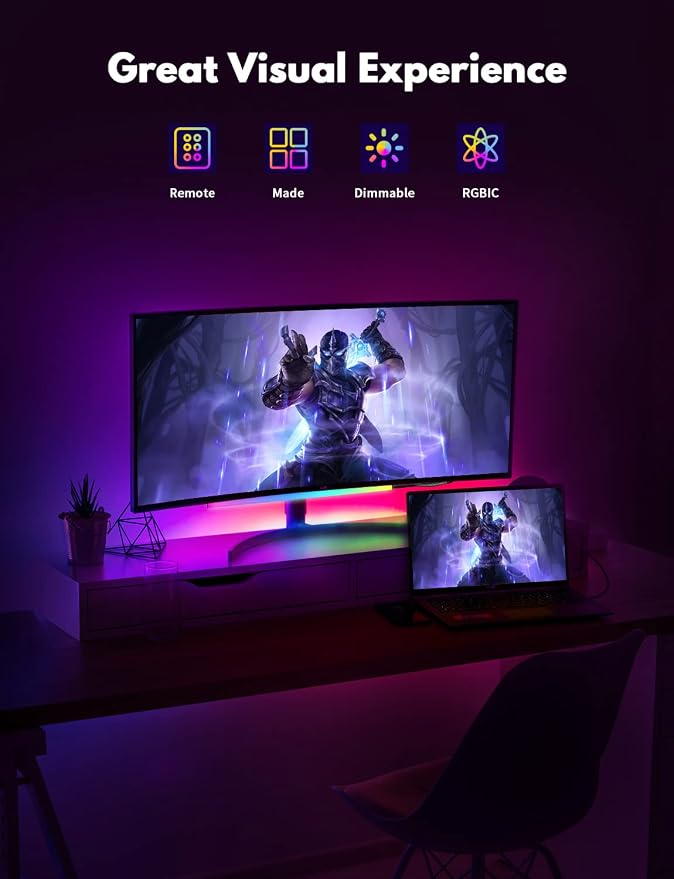 Under Monitor RGB Light Bar, LED Light - Image 2