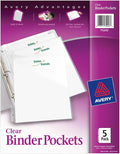 Avery Binder Pockets for 3 Ring Binders, for 8.5" x 11" Documents, Acid-Free by Avery