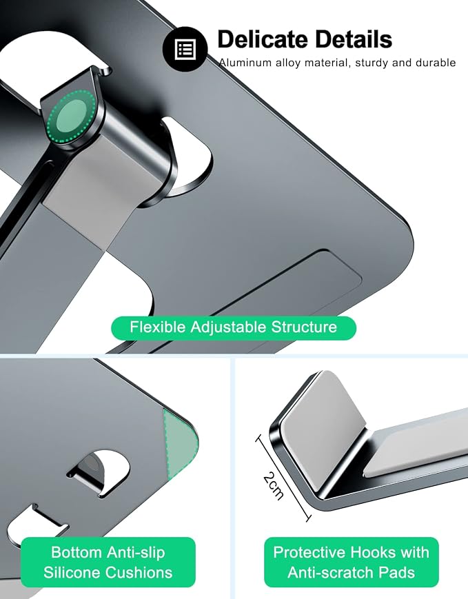 RIWUCT Foldable Aluminum Alloy Laptop Stand - Image 6