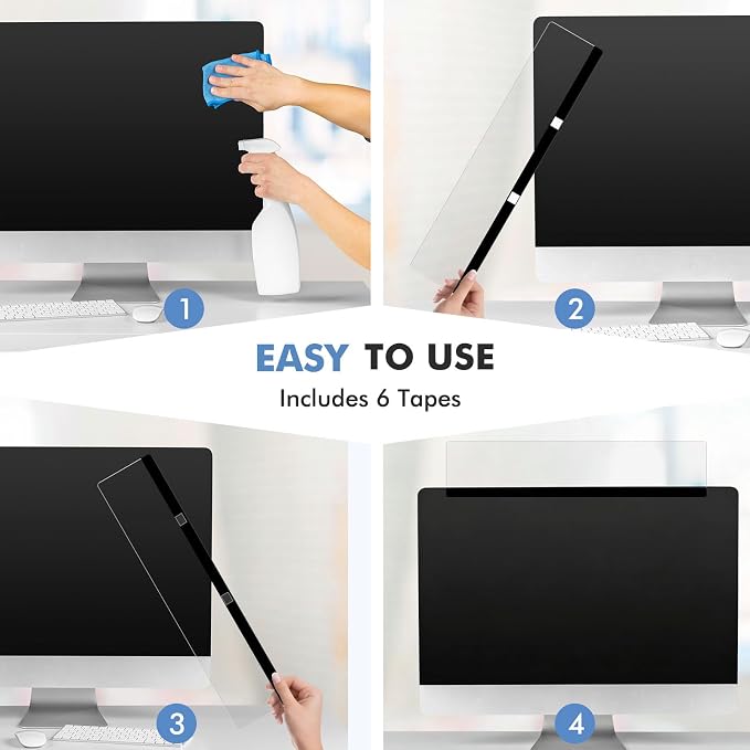 DOLLAR BOSS 1 Pc 15.7" x 3.1" Transparent Acrylic Monitor Memo Board | Computer - Image 5
