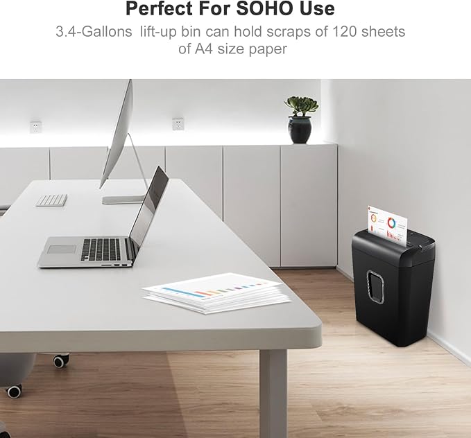 Bonsaii 6-Sheet Micro-Cut Paper Shredder, P-4 High-Security - Image 8