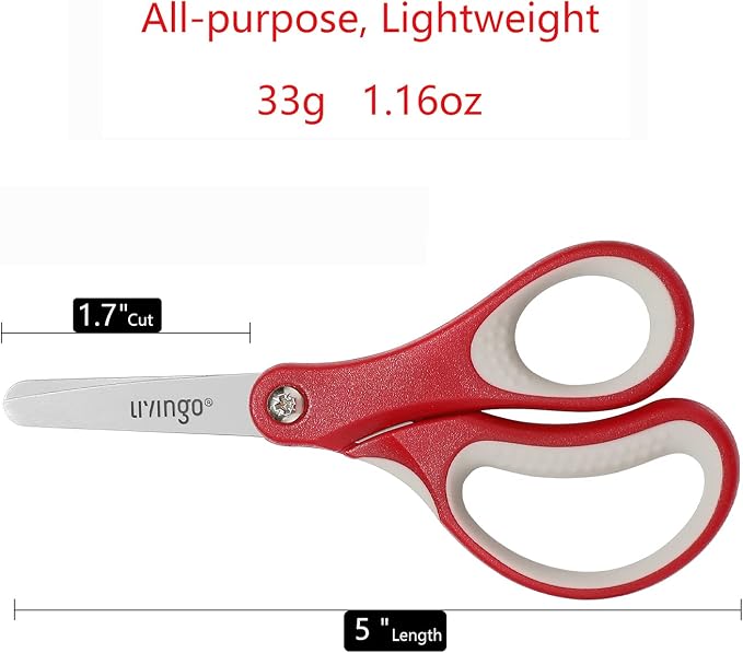 LIVINGO 24 Pack 5” Kids Scissors, Blunt Safety Blade, Left/Right Handle - Image 3