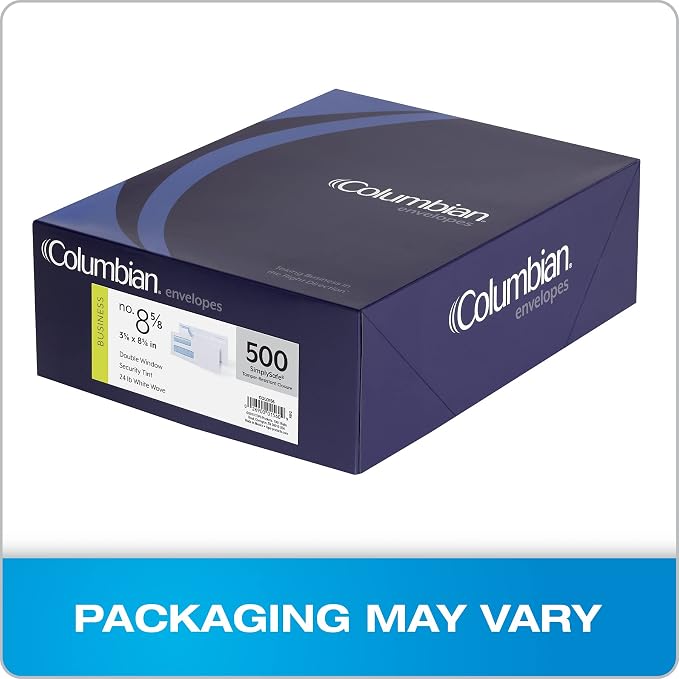 Columbian #8-5/8 Security Envelopes, 500 Pack, Double Window Self Seal Envelopes - Image 8